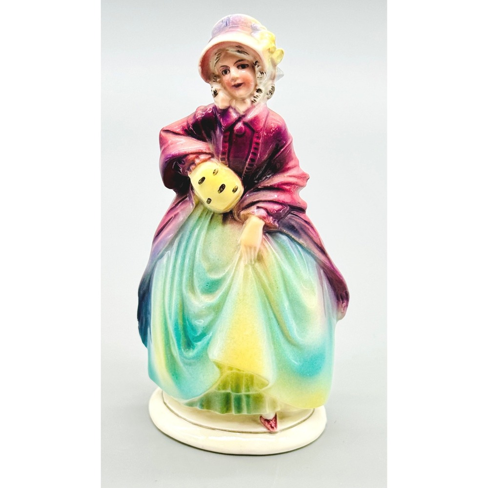 Hertwig Figurine Vintage Lady with Muff 798 5 inch READ